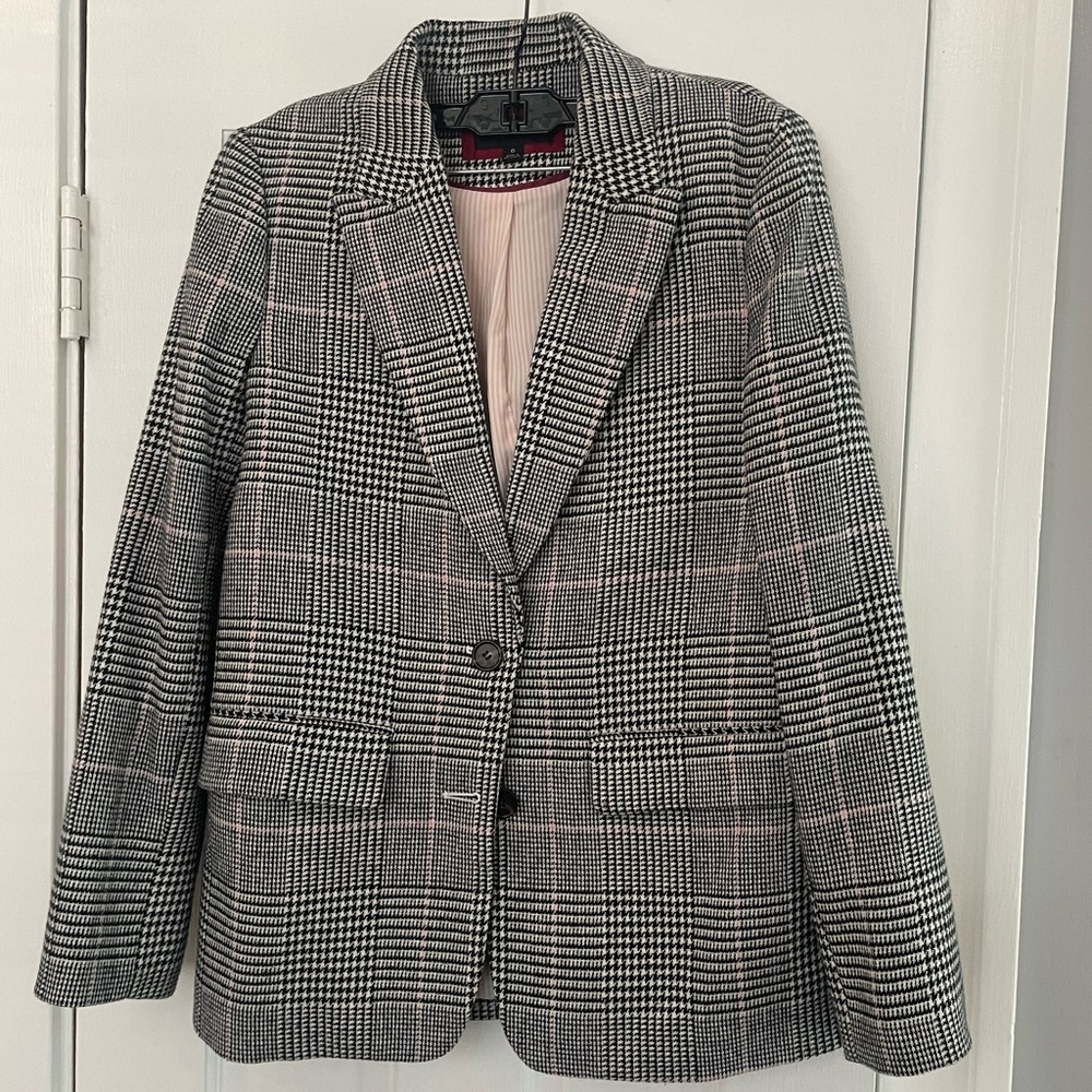J Crew Houndstooth Wool Blazer sz 6